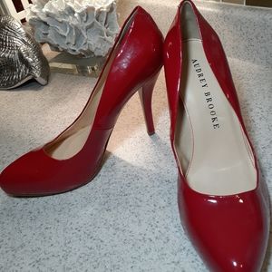 Audrey Brooke red patent leather heels size 9